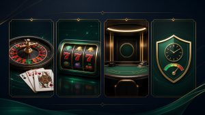 Minh họa các nhóm casino online gồm game bàn, slot, RNG và live casino