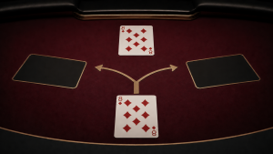 Hai lá bài đồng hạng minh họa quyết định trong Casino War