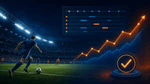 Minh họa kèo trực tiếp với trận bóng, biến động odds và xác nhận phiếu