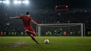 Cầu thủ áo đỏ thực hiện phạt đền muộn trong trận Newcastle 2-2 Liverpool
