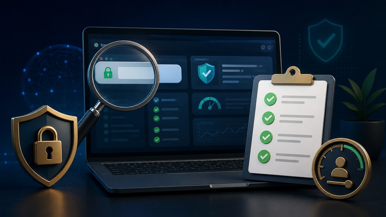 Minh họa kiểm tra nhà cái uy tín bằng tên miền, bảo mật và checklist